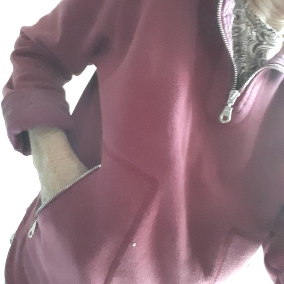 Burgundy 1/4 Zip Sweatshirt Sz PM - Picture 1 of 13
